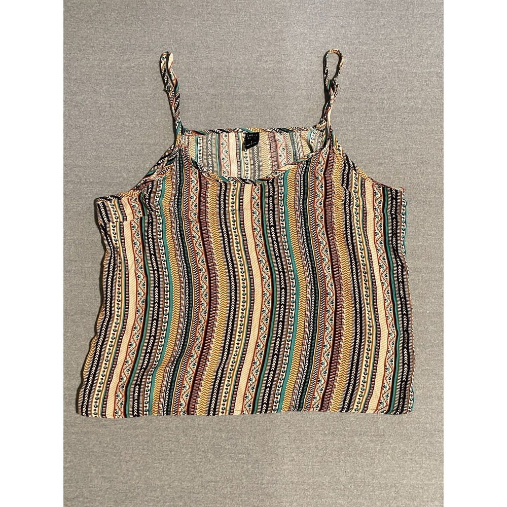 Multicolor‎ Tribal Print Tank Top Size L Boho Festival Sleeveless Top